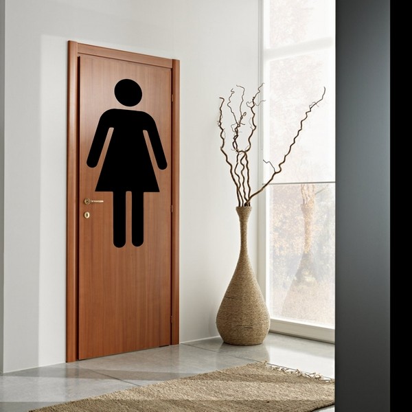 Exemple de stickers muraux: Toilettes - Femme